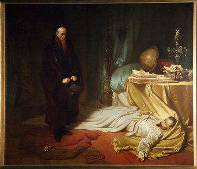 Baptiste Seni pelo cadáver de Wallenstein, da trilogia Wallenstein de Friedrich Schiller de Karl Theodor von Piloty