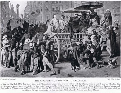 Os girondinos a caminho da execução, ilustração da &39;História das Nações&39; de Hutchinson de Karl Theodor von Piloty