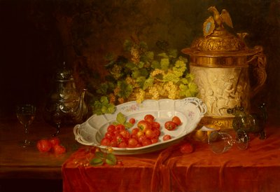 Natureza Morta com Morangos e Uvas (óleo sobre tela) de Karl Thoma Hofele