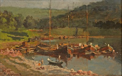 Karl Weysser - Navios em Neckarsteinach, 1893 de Karl Weysser