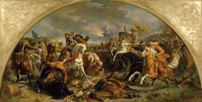 A vitória do exército austríaco sobre os suecos em Nördlingen, em 1634 de Karl von Blaas