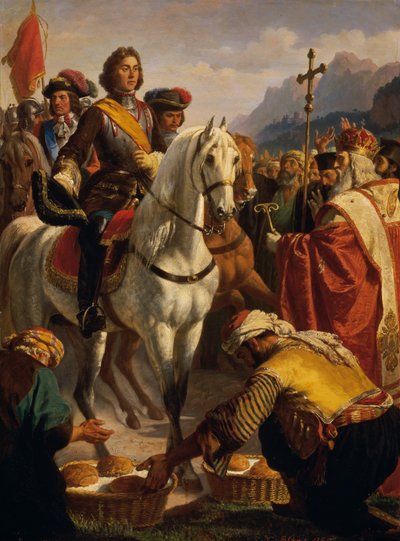 Comboio do Príncipe Eugene para a Bósnia 1697 de Karl von Blaas