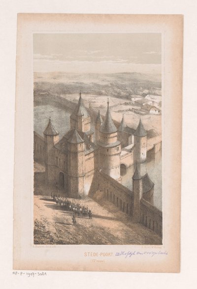 Portão da cidade no século XIII Portão Stede (século XIII) (título no objeto) de Kasparus Karsen