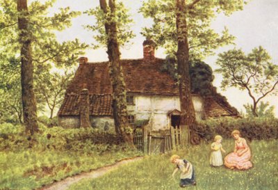 Uma casa de campo em Surrey (litografia a cores) de Kate (after) Greenaway