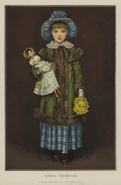 Prímula precoce (cor litho) de Kate (after) Greenaway