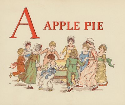 Kate Greenaway: A - Apple Pie (litografia a cores) de Kate (after) Greenaway