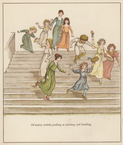 Kate Greenaway ilustração para The Pied Piper of Hamelin por Robert Browning (cor litho) de Kate (after) Greenaway