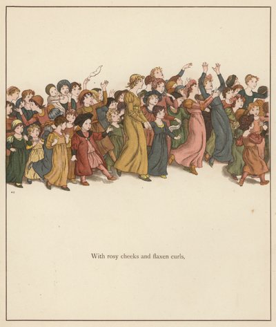 Kate Greenaway ilustração para The Pied Piper of Hamelin por Robert Browning (cor litho) de Kate (after) Greenaway