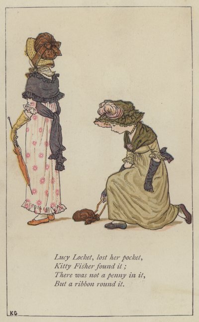 Lucy Locket, perdeu o seu bolso (cor litho) de Kate (after) Greenaway