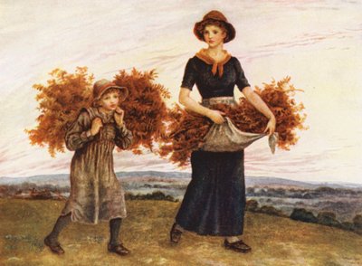Os apanhadores de feno (litografia a cores) de Kate (after) Greenaway