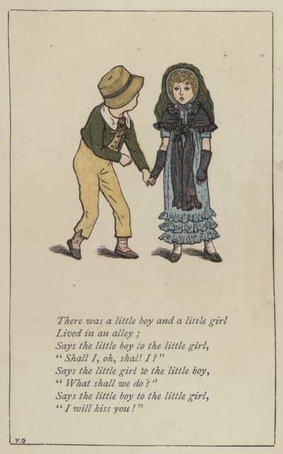 Havia um menino e uma menina (cor litho) de Kate (after) Greenaway