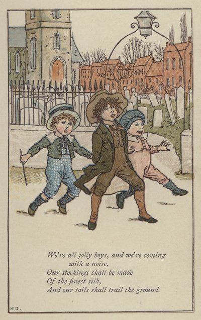 Somos todos meninos alegres (cor litho) de Kate (after) Greenaway