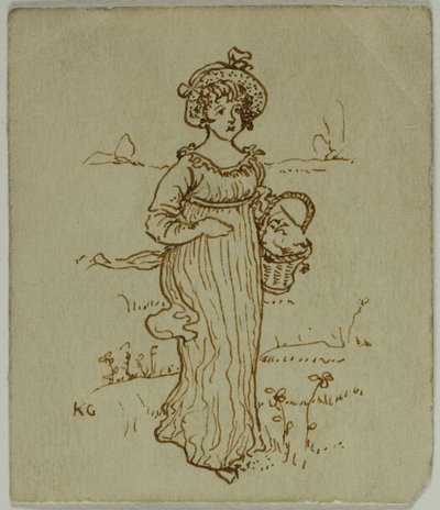 menina com cesta de Kate Greenaway