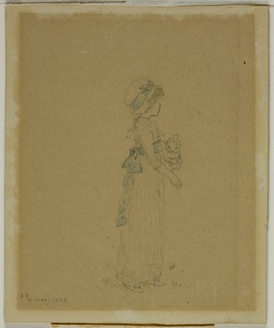 menina com gato de Kate Greenaway