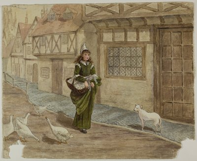 Rapariga com ovos e gansos de Kate Greenaway