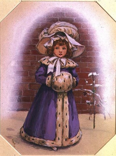 Rapariga com um regalo de Kate Greenaway