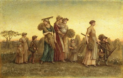 Gleaners Going Home (aquarela a bordo) de Kate Greenaway