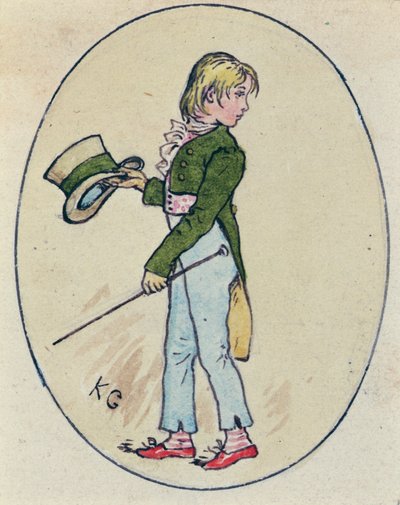 Ilustração para St Valentines Day, 1914 (wc no papel) de Kate Greenaway
