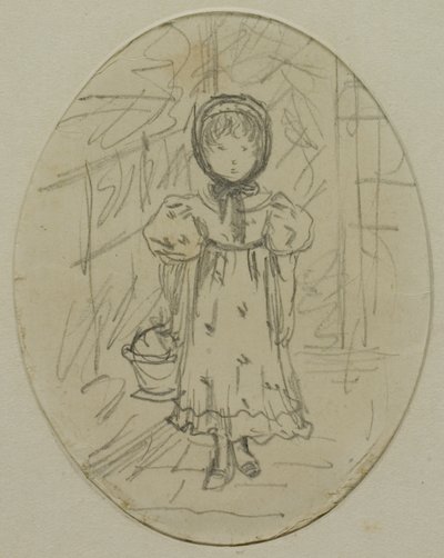 Garotinha em um jardim de Kate Greenaway