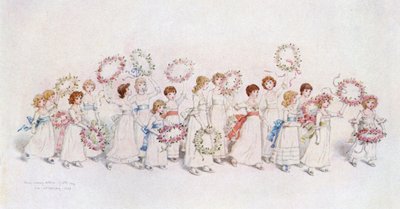 "Muitos retornos felizes do dia", por Kate Greenaway. de Kate Greenaway
