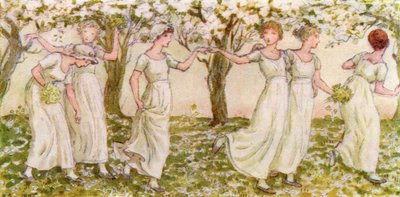 "A dança de Maio" por Kate Greenaway de Kate Greenaway