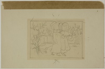 Duas figuras a caminhar de Kate Greenaway