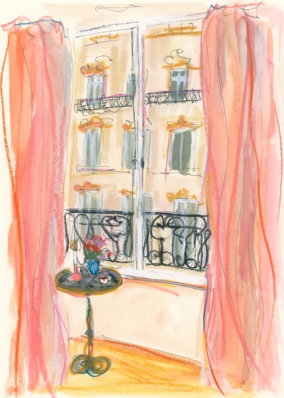 Ilustração com vista para as janelas de Paris de Katharina Puritscher