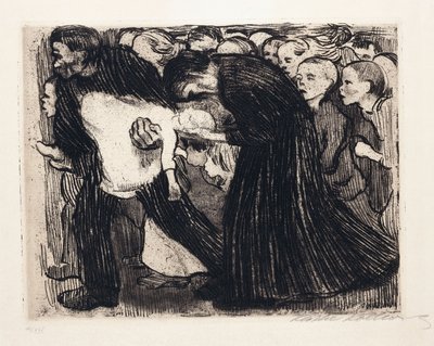 Atropelar; Uberfahren, 1910 de Käthe Kollwitz