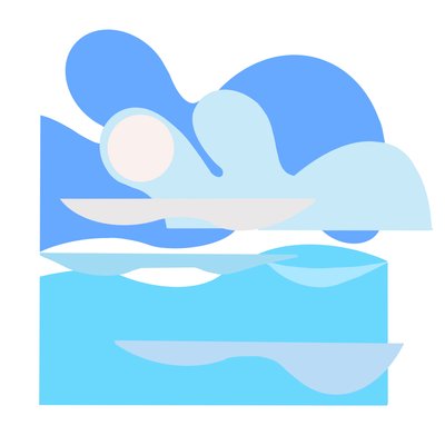 Belo dia, 2023 (ilustração digital a partir de colagem de papel original) de Kathy Dunaway