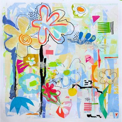 sonho de um dia em flor, 2025 (técnica mista sobre papel) de Kathy Dunaway