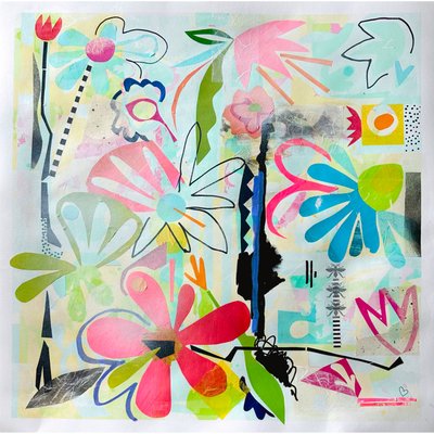 jardim etéreo, 2025 (técnica mista sobre papel) de Kathy Dunaway