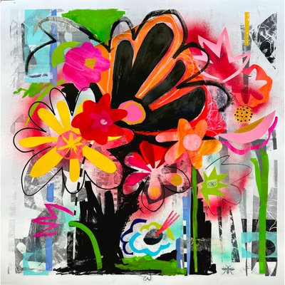 jardim da meia-noite, 2025 (técnica mista sobre papel) de Kathy Dunaway