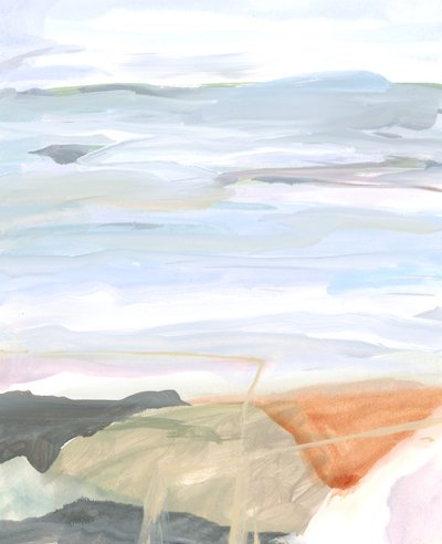 Paisagem abstrata V, 2022 (acrílico sobre papel) de Katie Ré Scheidt
