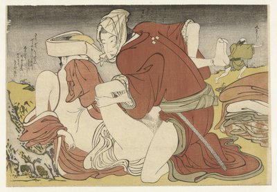 Rover domina jovem viajante de Katsukawa Shuncho (attributed to)