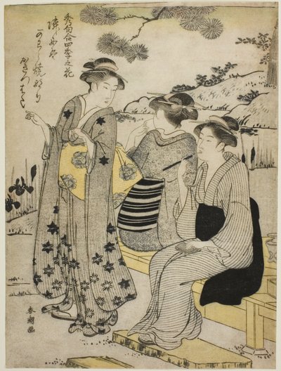 Rabbit-Ear Iris in Autumn, da série "Choicest Odes upon Flowers of the Four Seasons (Shuku awase, shiki no hana)" de Katsukawa Shuncho