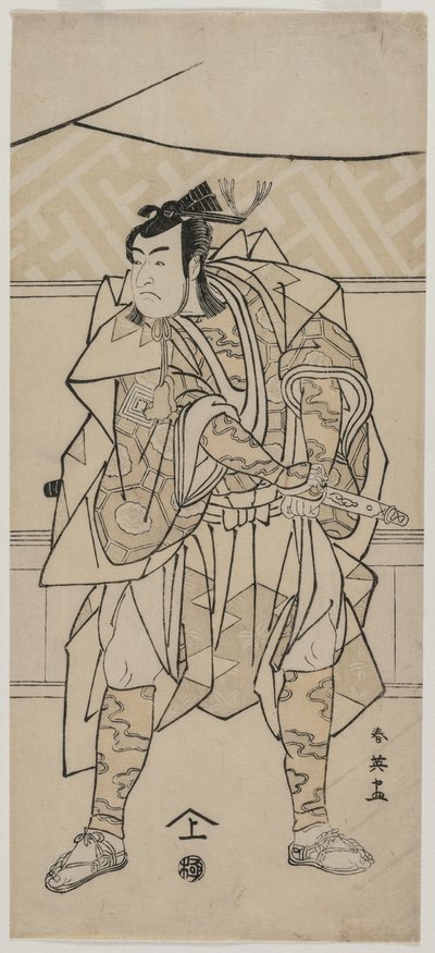 Ichikawa Monnosuke Bom Asa Samurai de Katsukawa Shunei