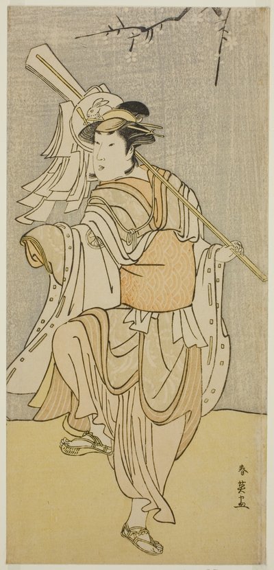 O ator Segawa Kikunojo III como Osaku na peça Sayo no Nakayama Hiiki no Tsurigane, representada no Teatro Nakamura no décimo primeiro mês de 1790 de Katsukawa Shun