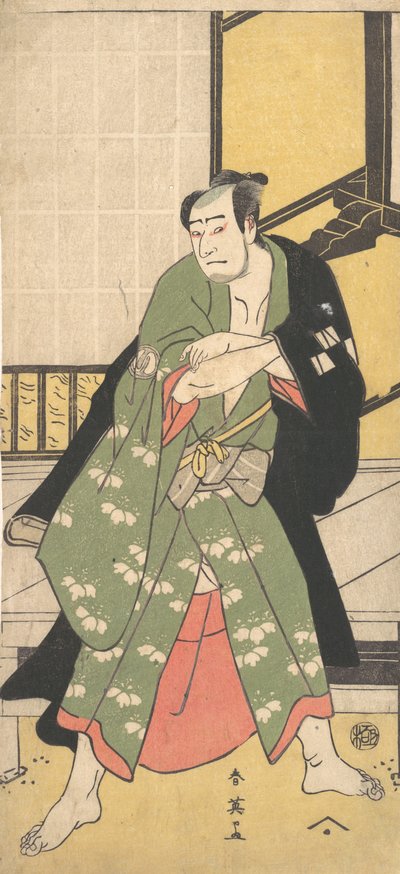O Terceiro Sawamura Sojuro como um homem de pé com os pés bem separados, ca. 1795 de Katsukawa Shun