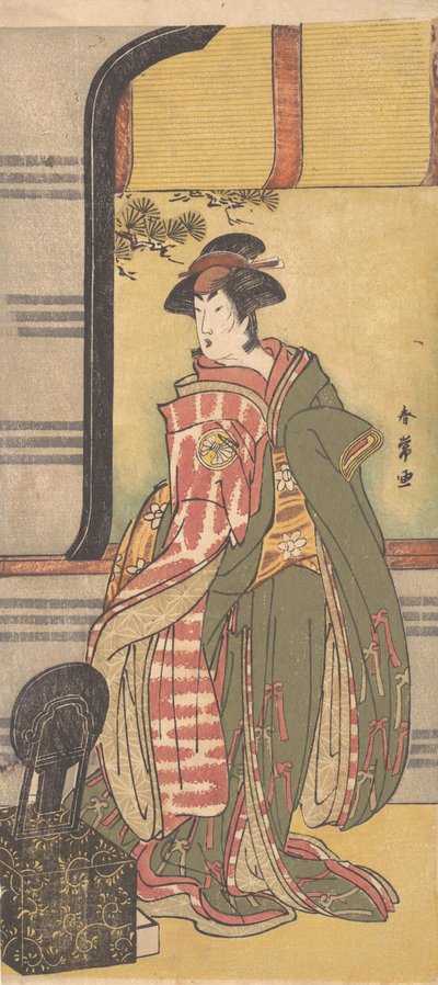O Ator Segawa Kikunojo 3º em um Papel Feminino, ca. 1785. de Katsukawa Shunjo