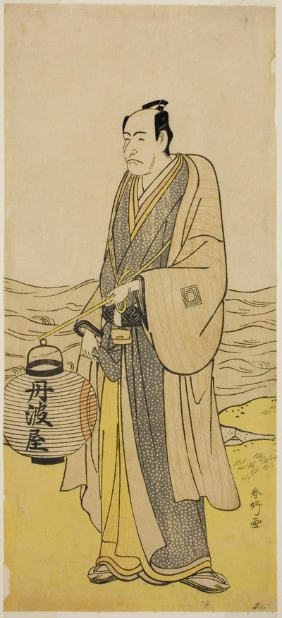 O ator Ichikawa Danjuro V como Tambaya Suketaro na peça On