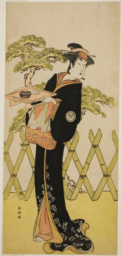 O ator Segawa Tomisaburo II como Lady Masago (Masago Gozen) () na peça Genji Saiko Kogane no Tachibana (), representada no Teatro Ichimura () no décimo primeiro mês de 1788 () de Katsukawa Shunkо̄
