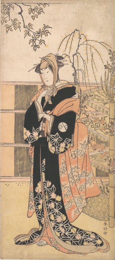 Ator Kabuki Segawa Kikunojo III no Papel de uma Mulher, ca. 1780s. de Katsukawa Shunko