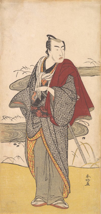 Tee c e r Matsumoto pó branco 4º como um homem, certo? 1780. de Katsukawa Shunko