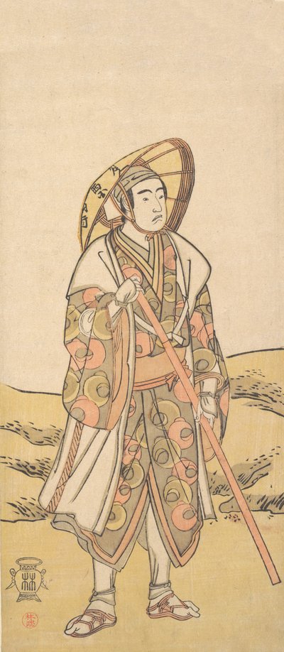 O Terceiro Sawamura Sojuro como peregrino ao Santuário Kannon, ca. 1784-88. de Katsukawa Shunko