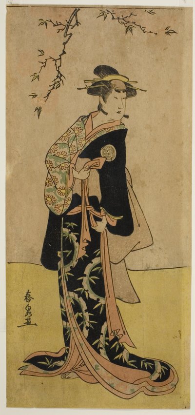 O Ator Yamashita Mangiku I como Lady Yuya (Yuya Gozen) (?) na Peça Heike Hyobanki (?), Apresentada no Teatro Nakamura (?) no Sétimo Mês, 1789 (?) de Katsukawa Shunsen
