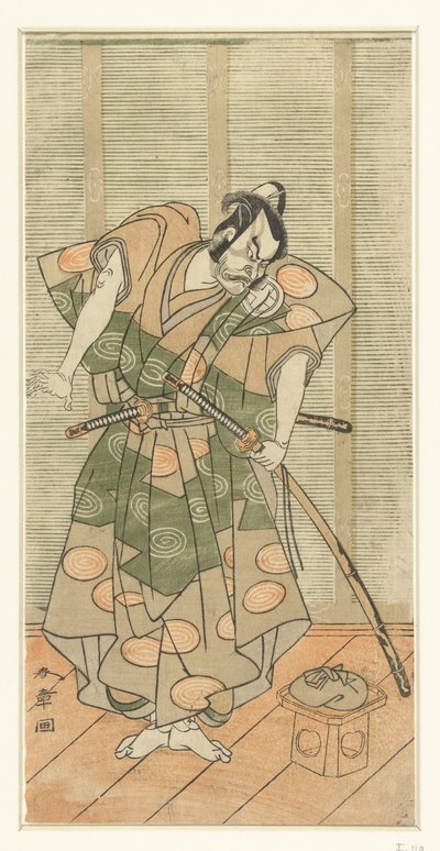 Ator Otani Hiroemon III como vilão de Katsukawa Shunsho