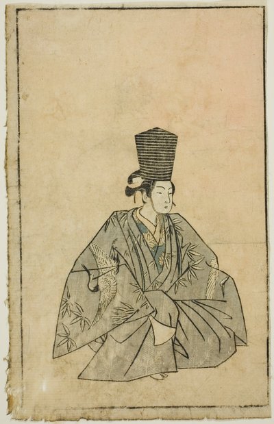 Um ator como Sanbaso, de "A Picture Book of Stage Fans (Ehon butai ogi)" de Katsukawa Shunsho