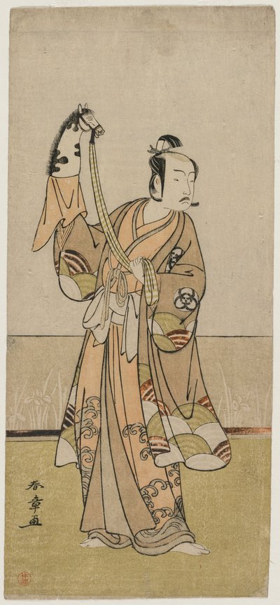 Bando Hikosaburo III Segurando um Pupper de Mão, meados da década de 1770. de Katsukawa Shunsho
