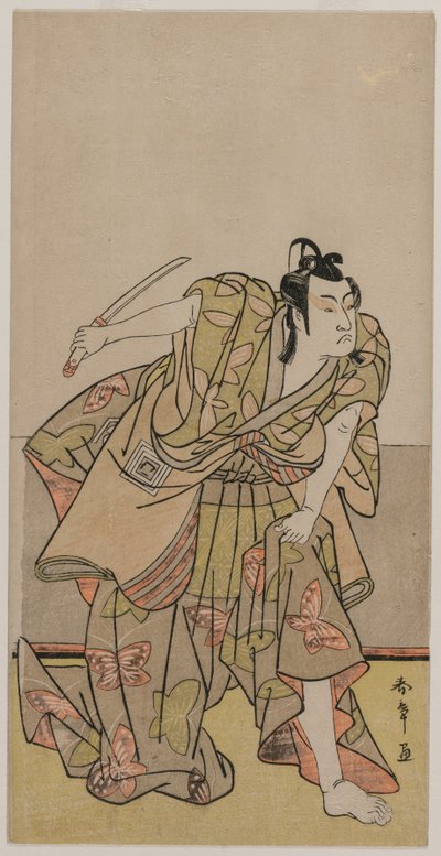Ichikawa Monnosuke II como Soga no Goro, c. Final da década de 1770. de Katsukawa Shunsho