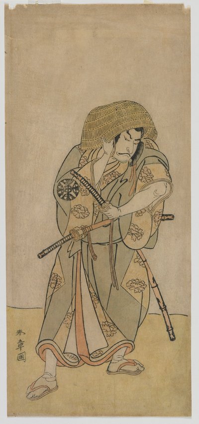 Kabuki Actor Nakamura Nakazo I como Samurai disfarçado, período Edo, meados dos anos 1770 (impressão a cores de blocos de madeira) de Katsukawa Shunsho